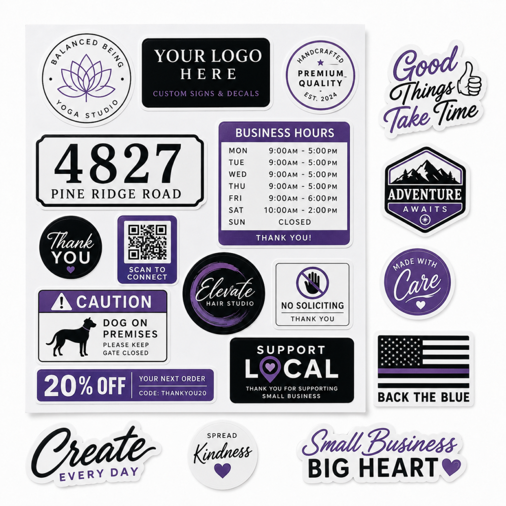 Custom decals and sticker samples