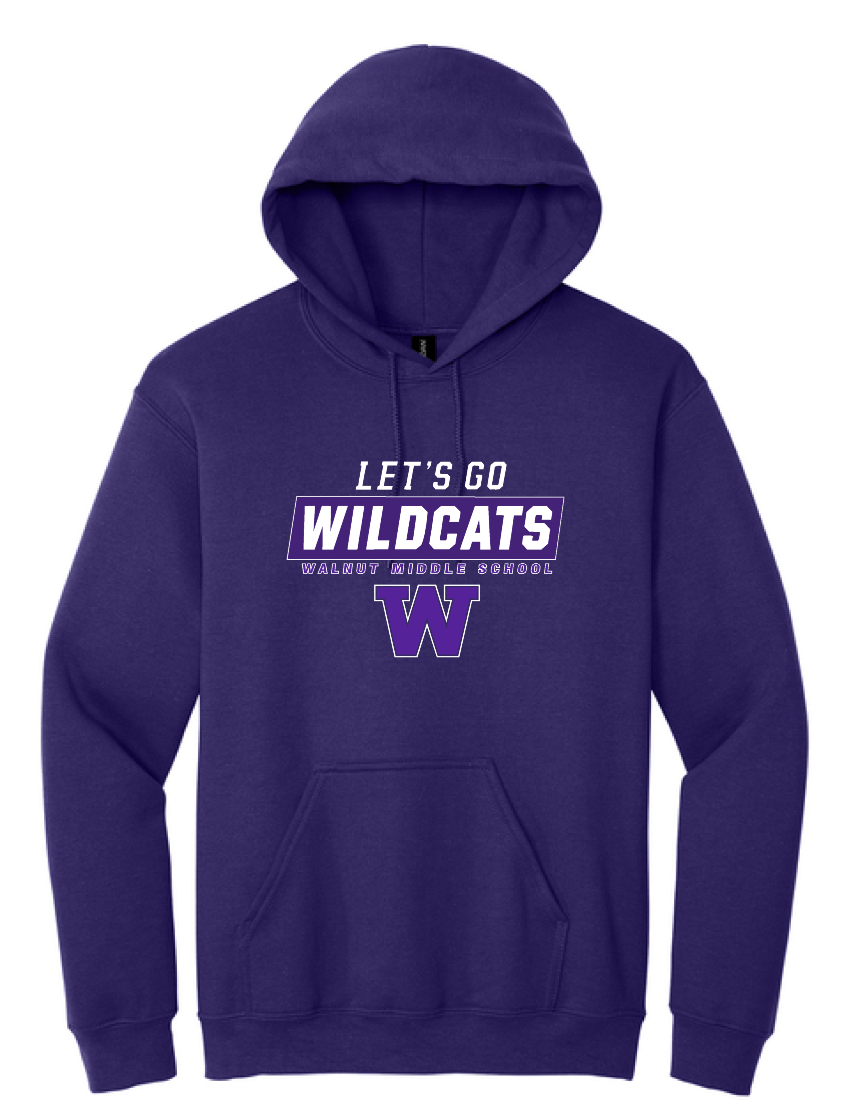 Let's Go Wildcats W - Gildan Heavy Blend Hooded Sweatshirt